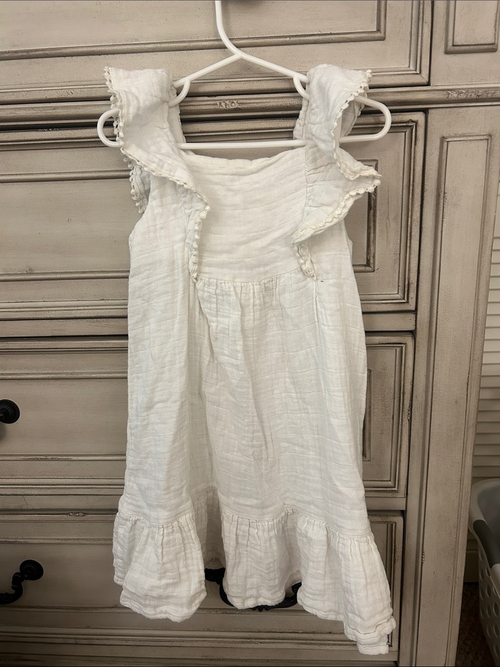 Jamie Kay Cream Ruffle Strap Cotton Dress